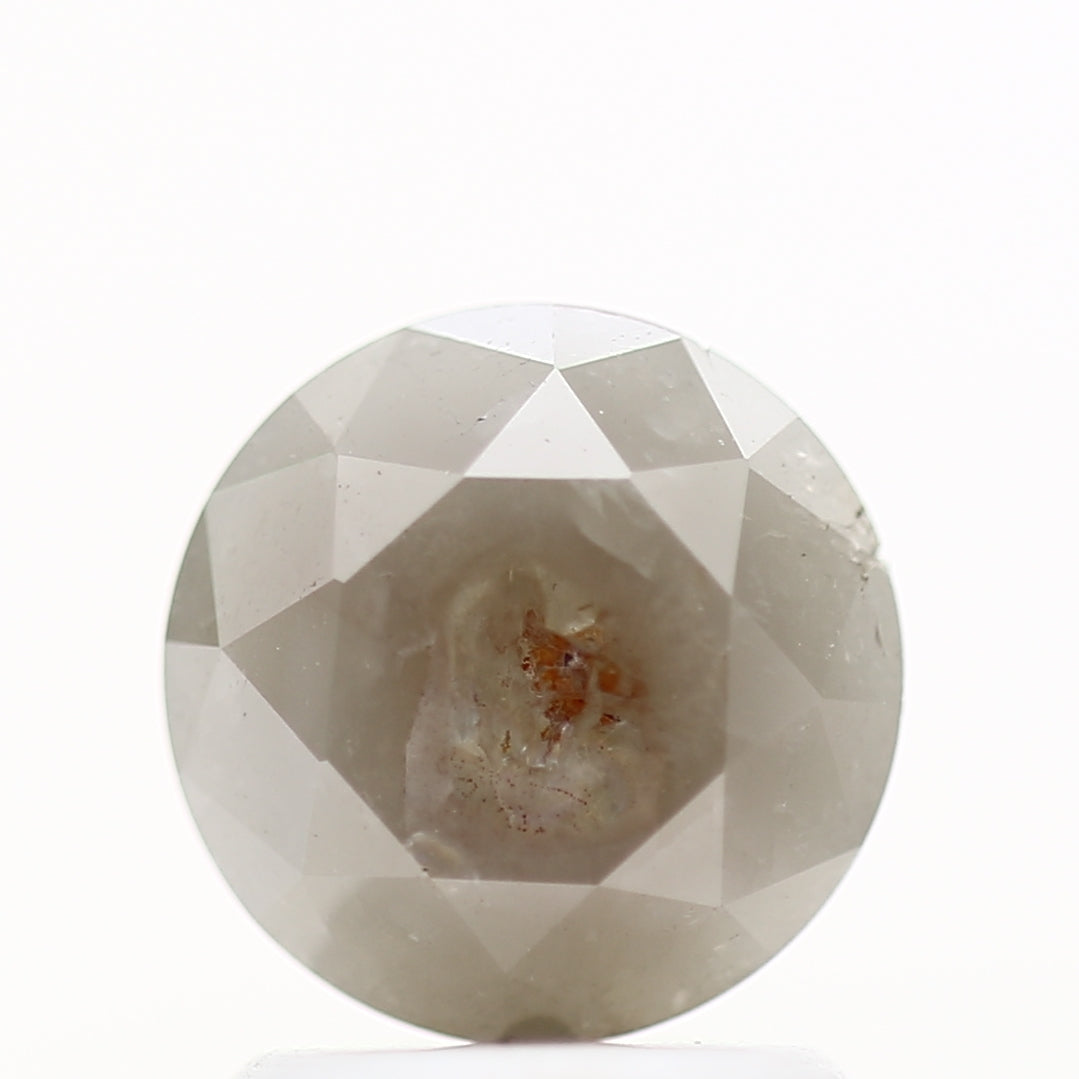 1.56 Carat Fancy Gray Rustic Round Shape Brilliant Cut Natural Loose Diamond